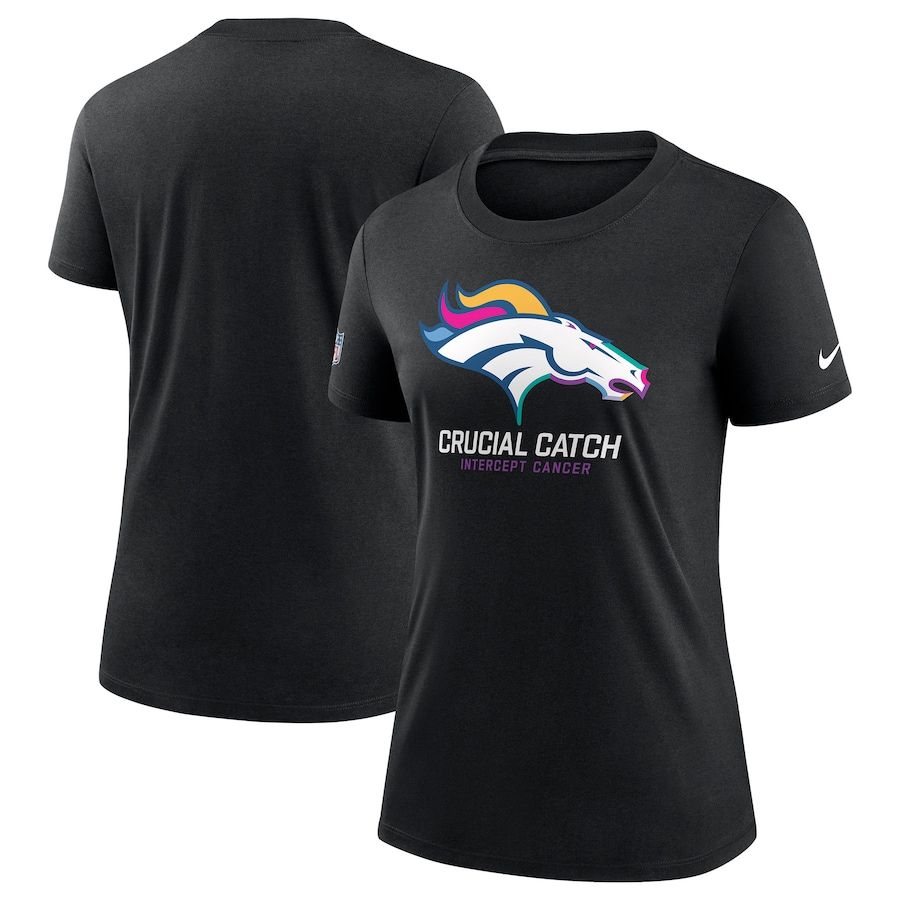 Women Denver Broncos 2024 Nike NFL black T shirts->nfl t-shirts->Sports Accessory
